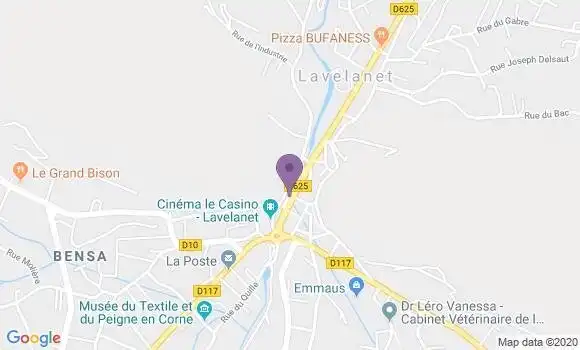 Localisation BNP Paribas Agence de Lavelanet