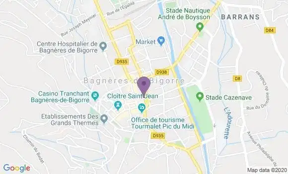 Localisation BNP Paribas Agence de Bagnères de Bigorre
