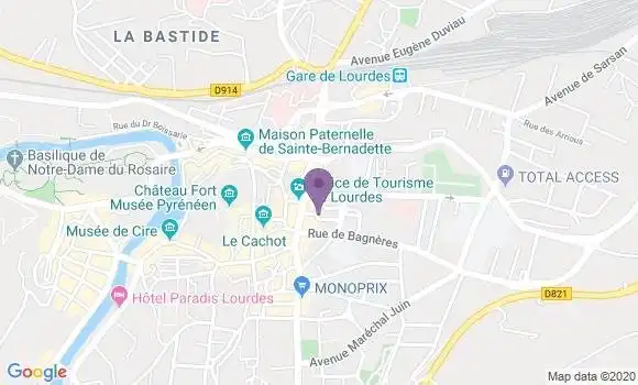 Localisation BNP Paribas Agence de Lourdes