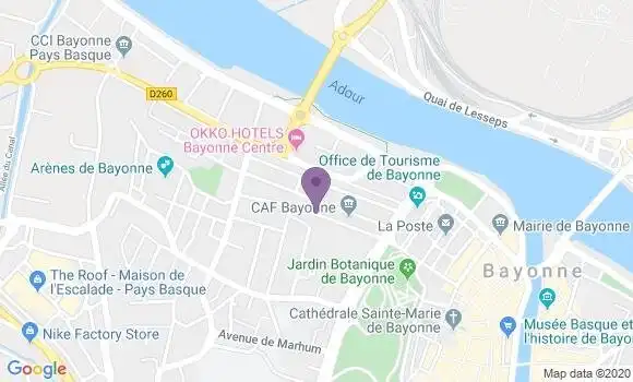 Localisation BNP Paribas Agence de Bayonne Foch