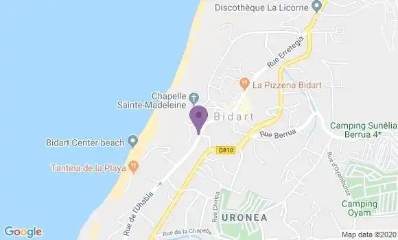 Localisation BNP Paribas Agence de Bidart