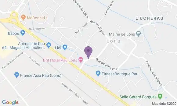 Localisation BNP Paribas Agence de Billère Pau