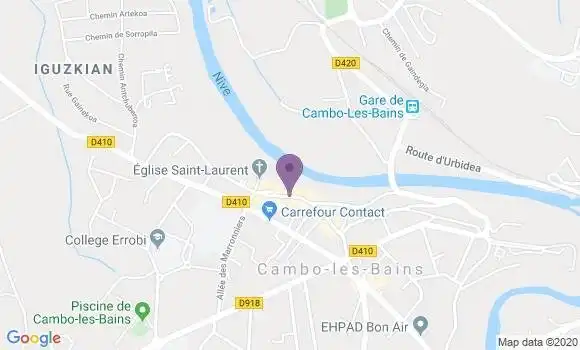 Localisation BNP Paribas Agence de Cambo les Bains
