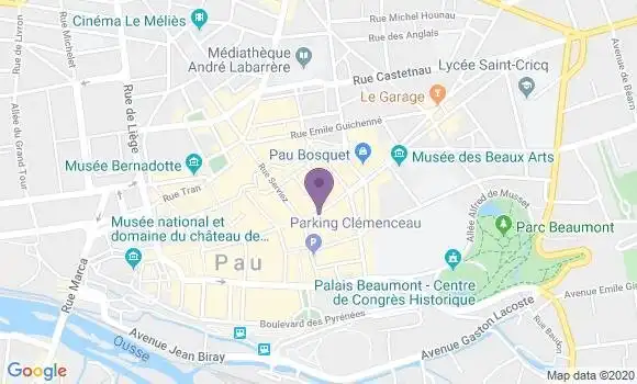 Localisation BNP Paribas Agence de Pau