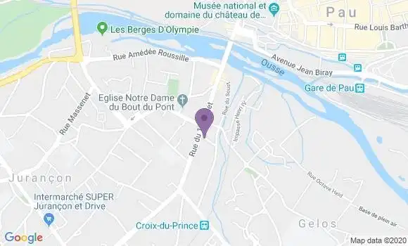 Localisation BNP Paribas Agence de Pau Croix du Prince