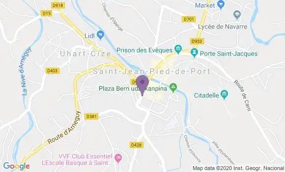 Localisation BNP Paribas Agence de Saint Jean Pied de Port