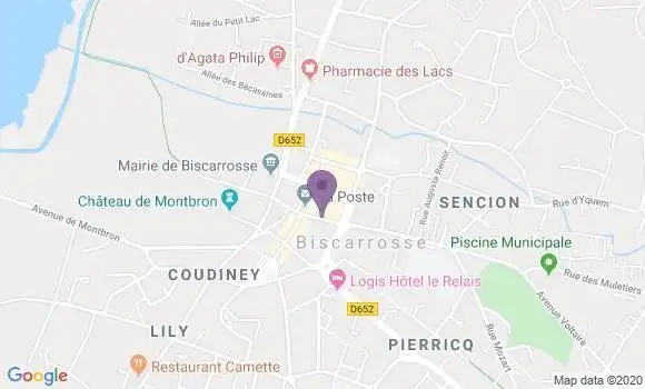 Localisation BNP Paribas Agence de Biscarrosse