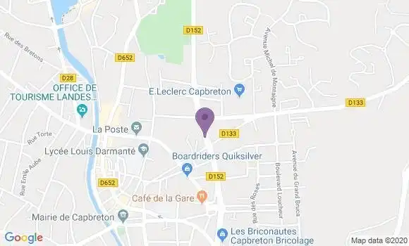 Localisation BNP Paribas Agence de Capbreton