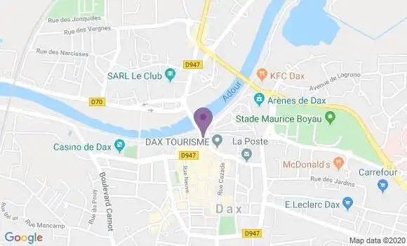 Localisation BNP Paribas Agence de Dax