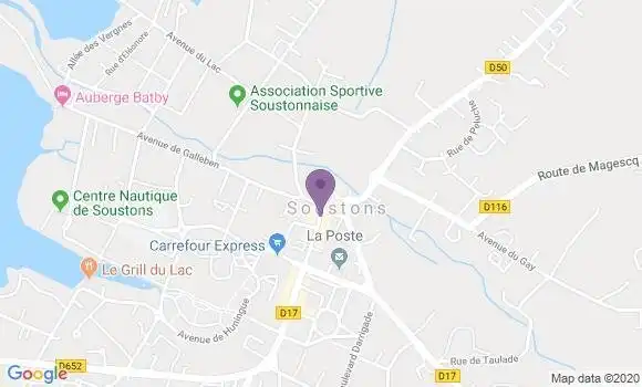 Localisation BNP Paribas Agence de Soustons