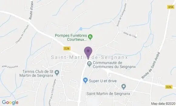 Localisation BNP Paribas Agence de Saint Martin de Seignanx