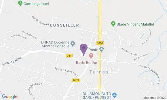 Localisation BNP Paribas Agence de Tarnos