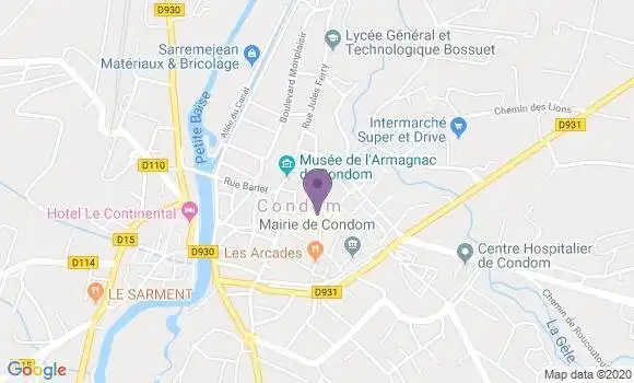 Localisation BNP Paribas Agence de Condom