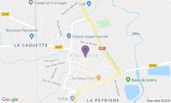 Localisation BNP Paribas Agence de Fleurance