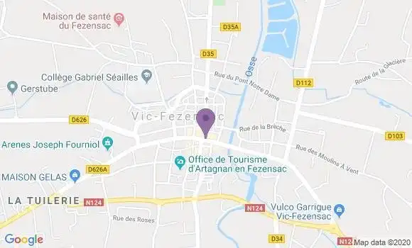 Localisation BNP Paribas Agence de Vic Fezensac