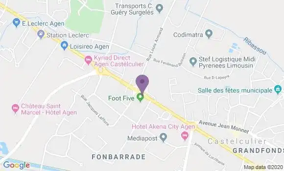 Localisation BNP Paribas Agence de Boé Bon Encontre