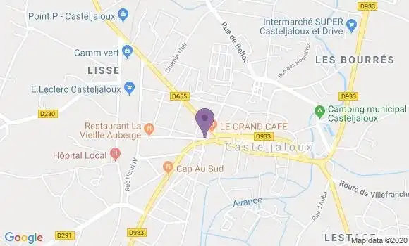 Localisation BNP Paribas Agence de Casteljaloux