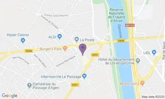 Localisation BNP Paribas Agence de Le Passage d
