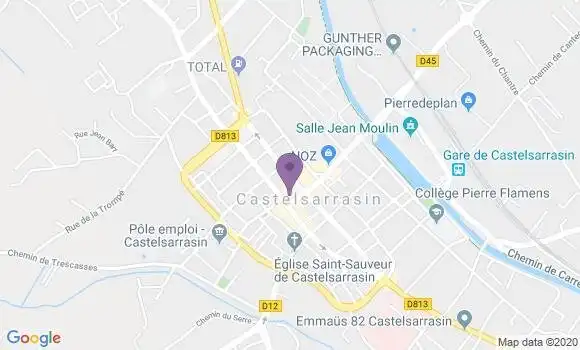 Localisation BNP Paribas Agence de Castelsarrasin