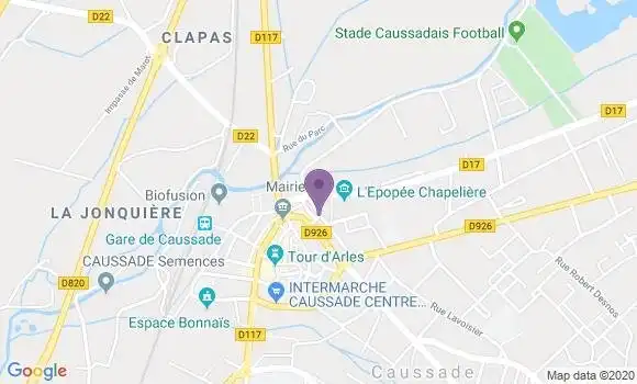 Localisation BNP Paribas Agence de Caussade