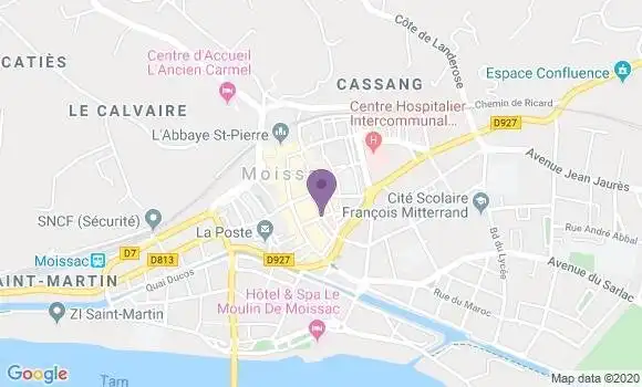 Localisation BNP Paribas Agence de Moissac