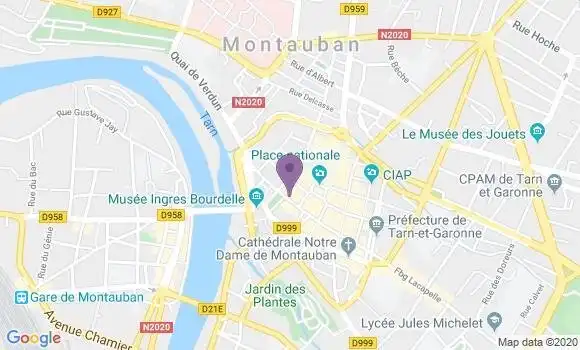 Localisation BNP Paribas Agence de Montauban