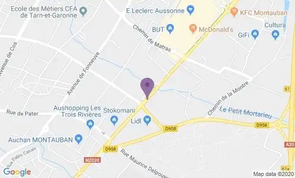 Localisation BNP Paribas Agence de Montauban Avenue de Paris