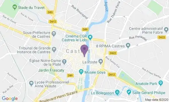 Localisation BNP Paribas Agence de Castres