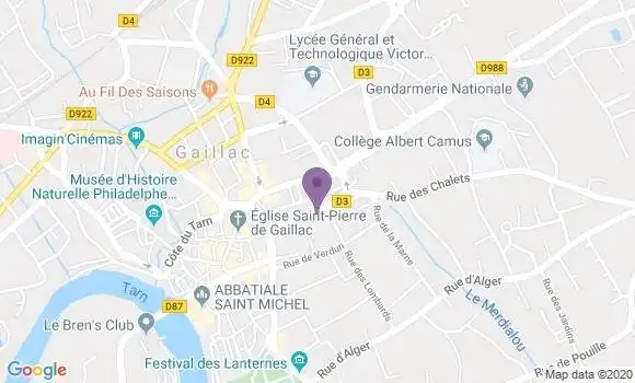 Localisation BNP Paribas Agence de Gaillac
