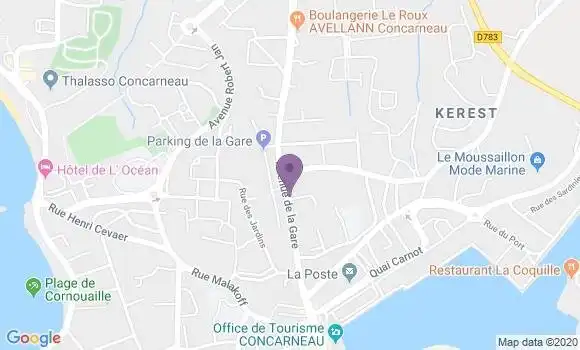 Localisation LCL Agence de Concarneau