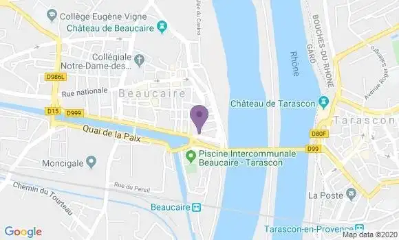 Localisation BNP Paribas Agence de Beaucaire
