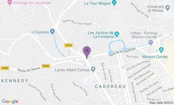 Localisation BNP Paribas Agence de Nîmes Montaury