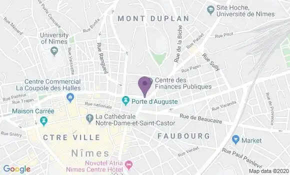 Localisation BNP Paribas Agence de Nîmes Place des Carmes