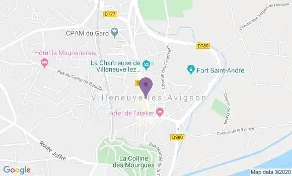 Localisation BNP Paribas Agence de Villeneuve lez Avignon