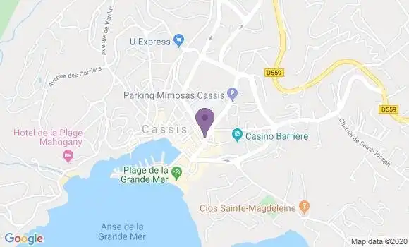 Localisation BNP Paribas Agence de Cassis