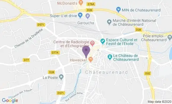 Localisation BNP Paribas Agence de Châteaurenard