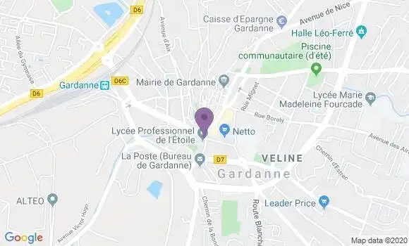 Localisation BNP Paribas Agence de Gardanne