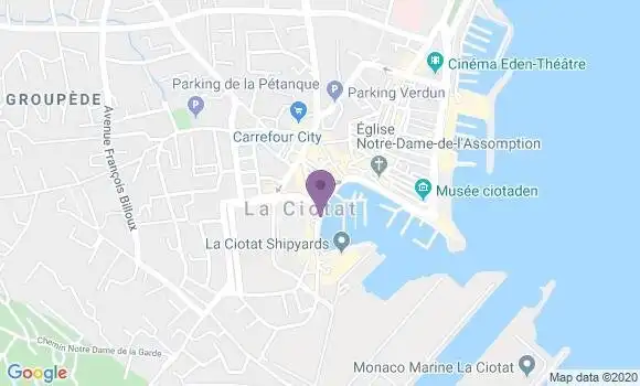 Localisation BNP Paribas Agence de La Ciotat