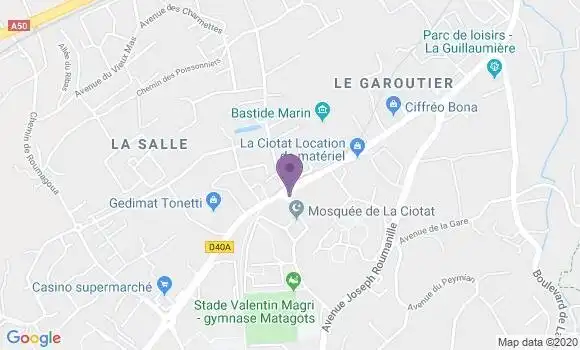 Localisation BNP Paribas Agence de La Ciotat Dulac