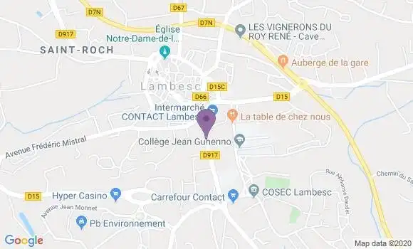Localisation BNP Paribas Agence de Lambesc