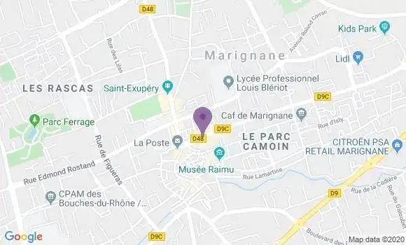 Localisation BNP Paribas Agence de Marignane