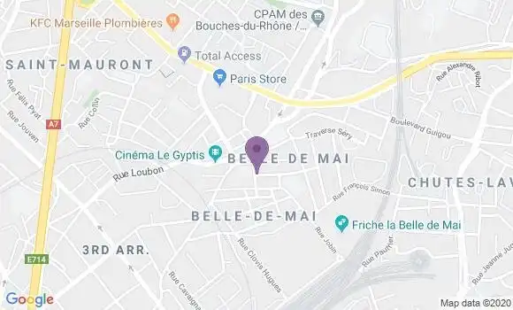 Localisation BNP Paribas Agence de Marseille Belle de Mai