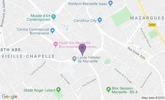 Localisation BNP Paribas Agence de Marseille Bonneveine
