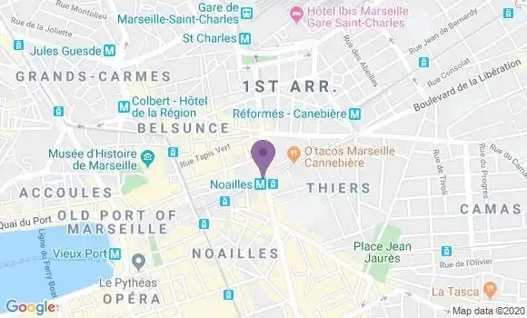 Localisation BNP Paribas Agence de Marseille Canebière