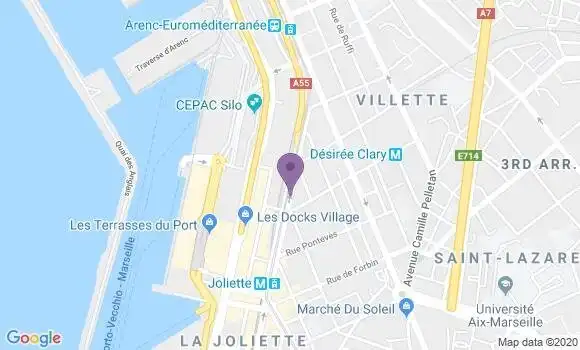 Localisation BNP Paribas Agence de Marseille Cap Joliette