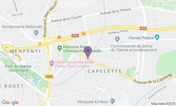 Localisation BNP Paribas Agence de Marseille Capelette