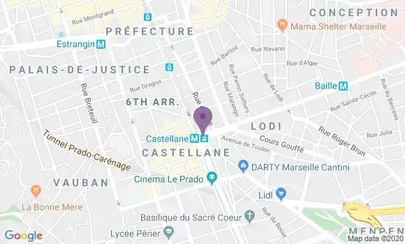 Localisation BNP Paribas Agence de Marseille Castellane