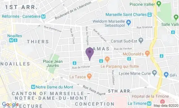 Localisation BNP Paribas Agence de Marseille Chave