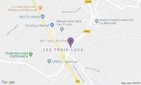 Localisation BNP Paribas Agence de Marseille les Trois Lucs