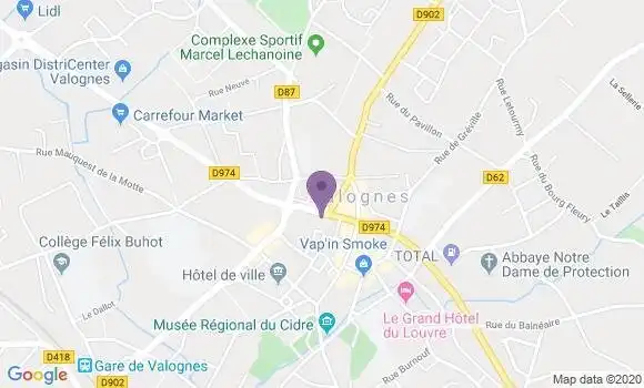 Localisation LCL Agence de Valognes